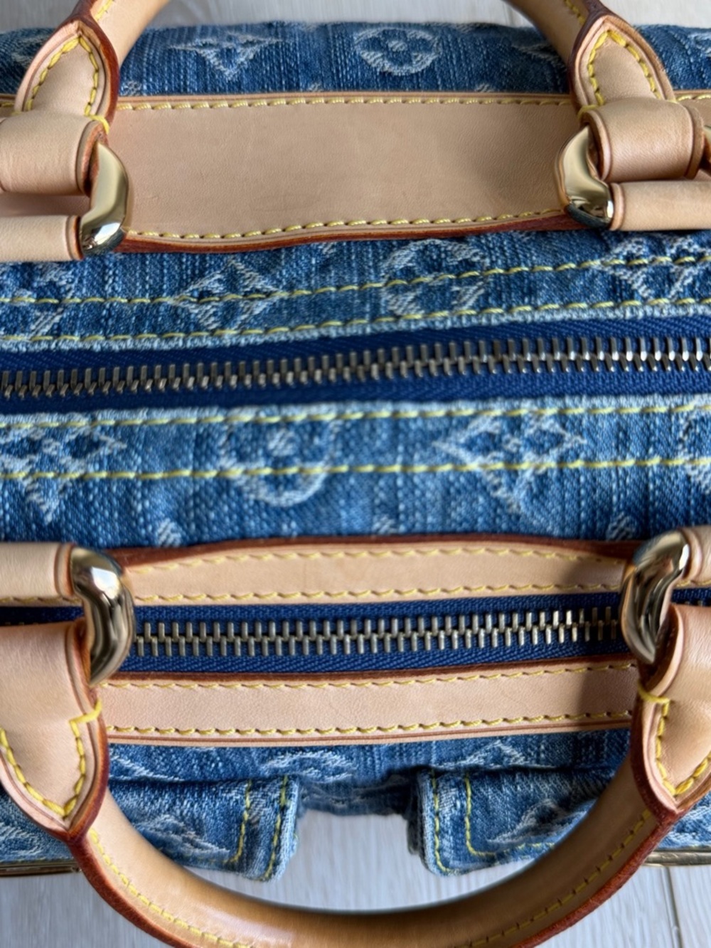 Louis Vuitton Neo Speedy Denim Blue Monogram Rare Vintage LV Bag - Picture 14 of 16
